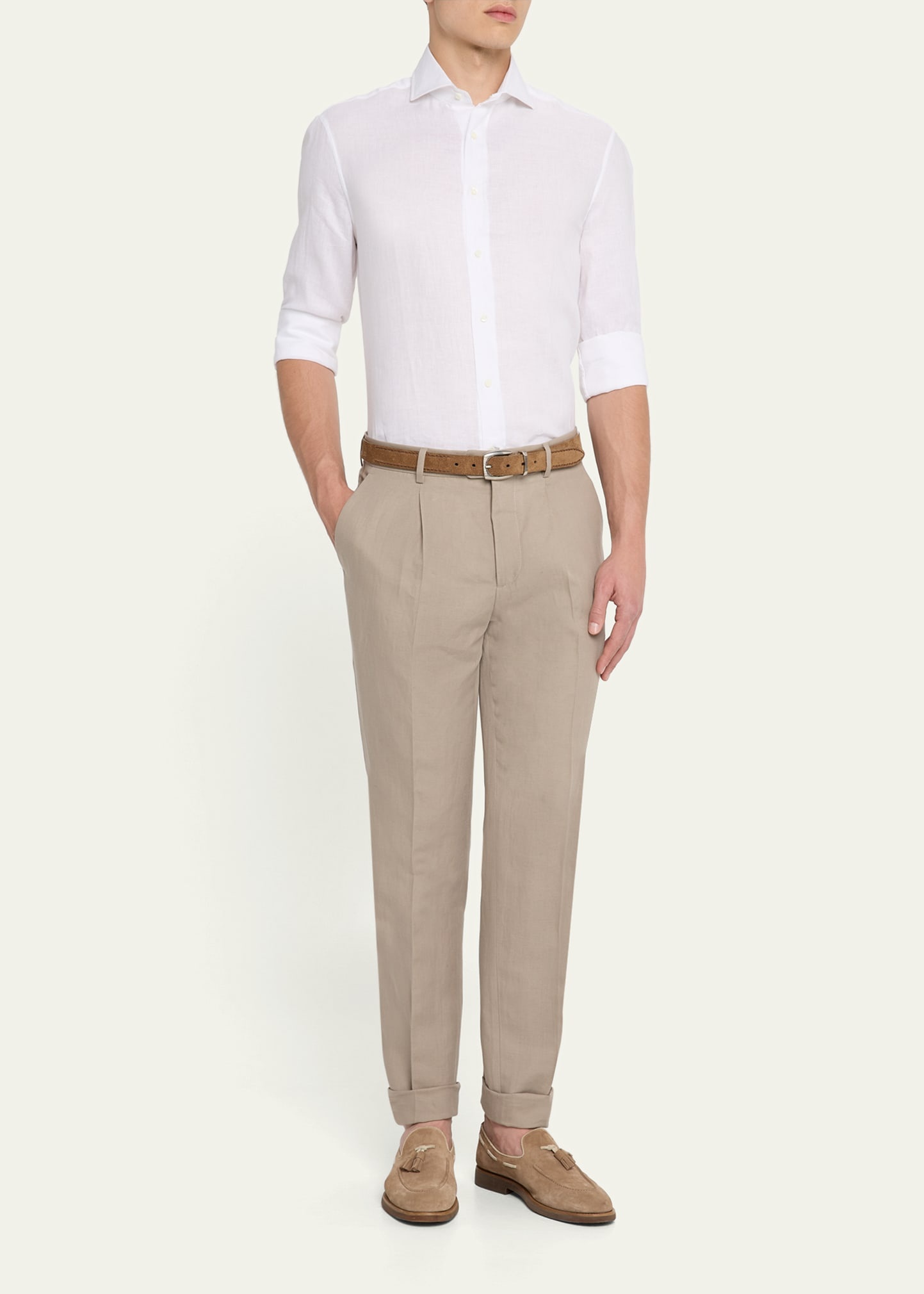 Men's Leisure-Fit Pleated Pants - 2