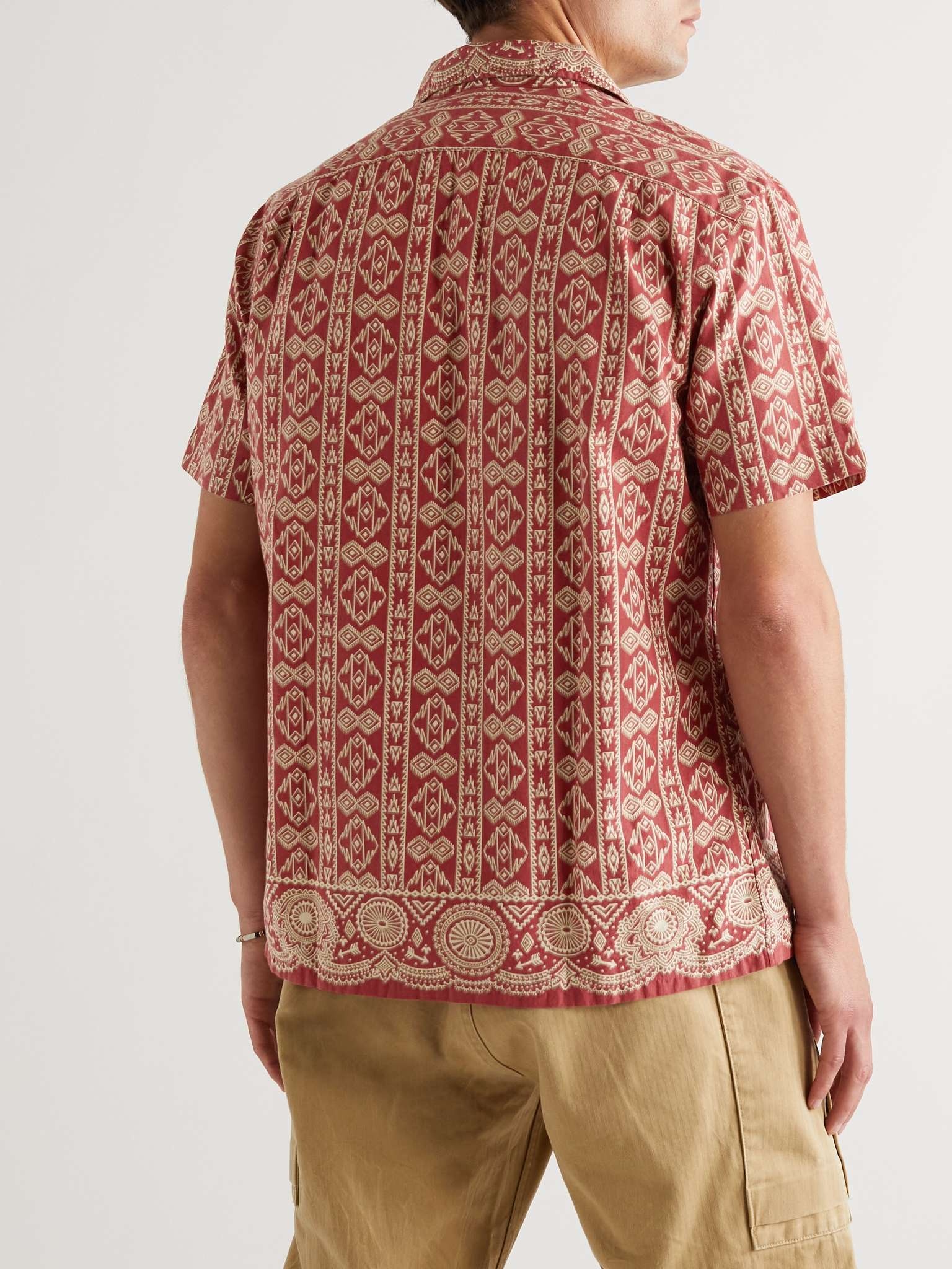 Convertible-Collar Printed Cotton and Linen-Blend Shirt - 4