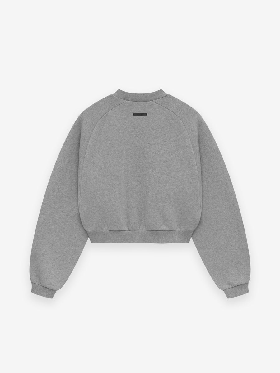 Womens Fleece Cropped Crewneck - 2