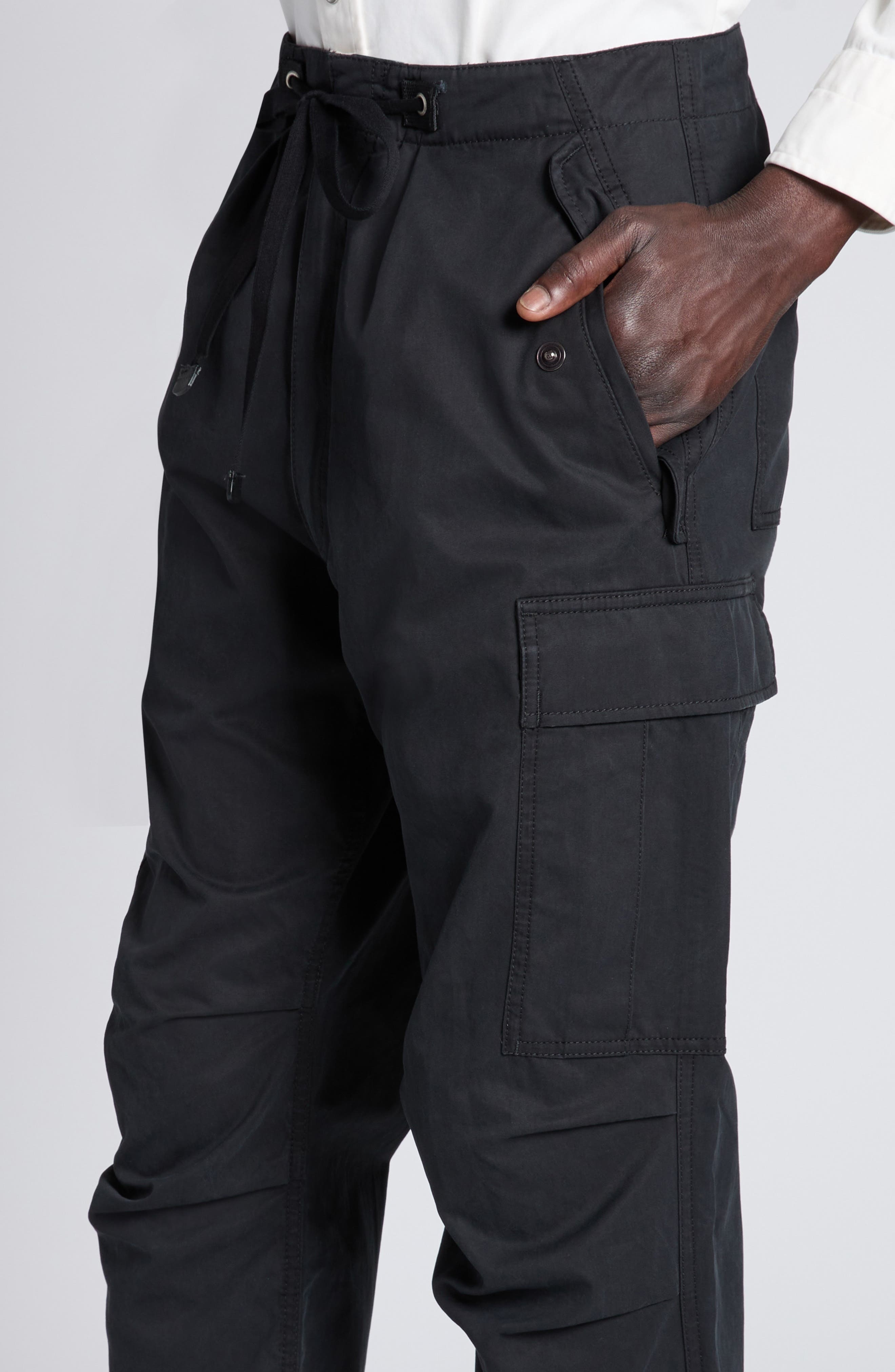 TOM FORD Enzyme Twill Cargo Pants in Lb999 Black at Nordstrom - 5