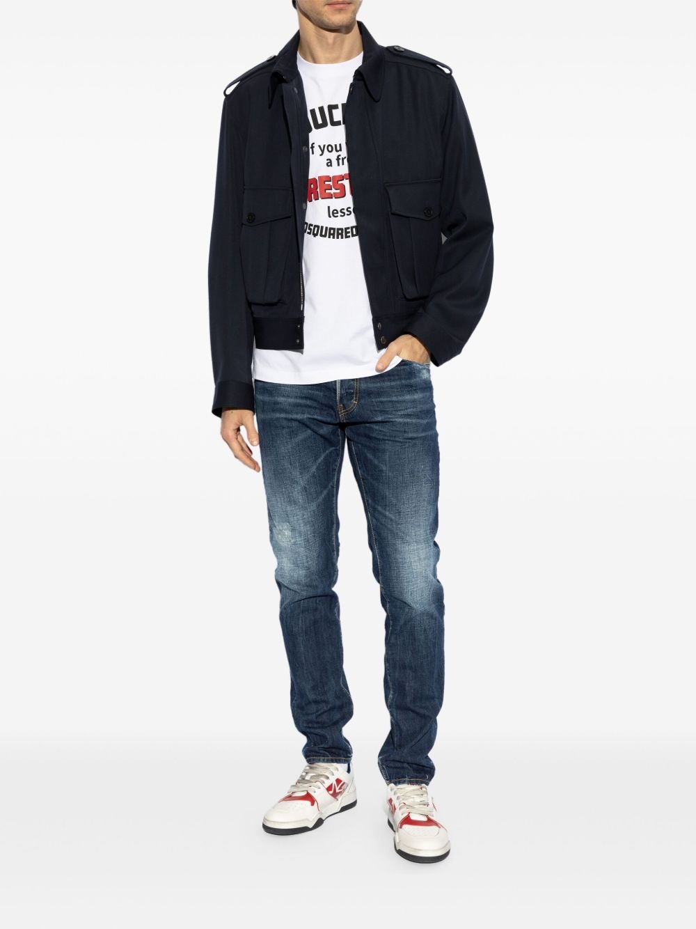 slogan-print cotton T-shirt - 2