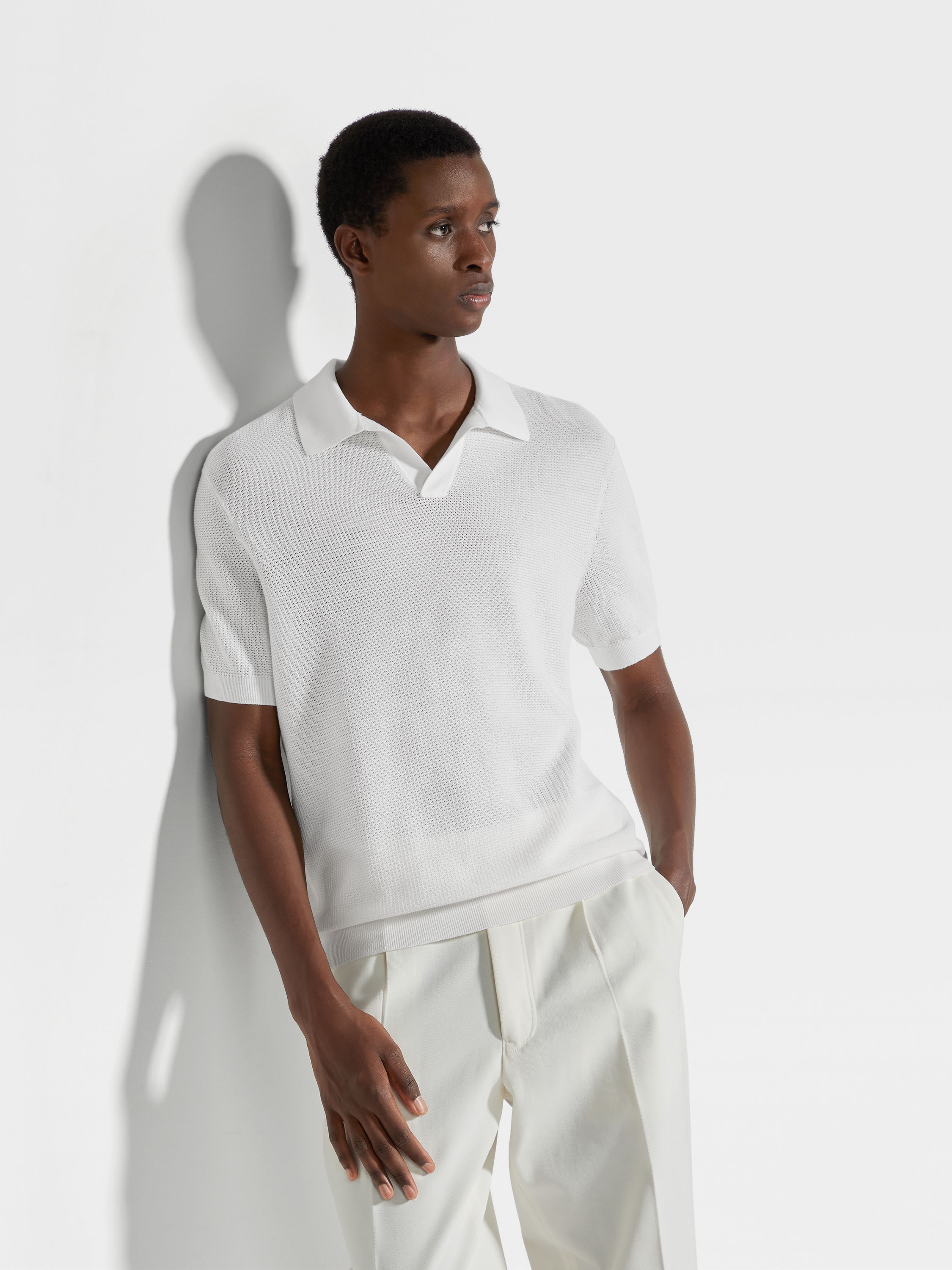 WHITE PREMIUM COTTON POLO SHIRT - 3