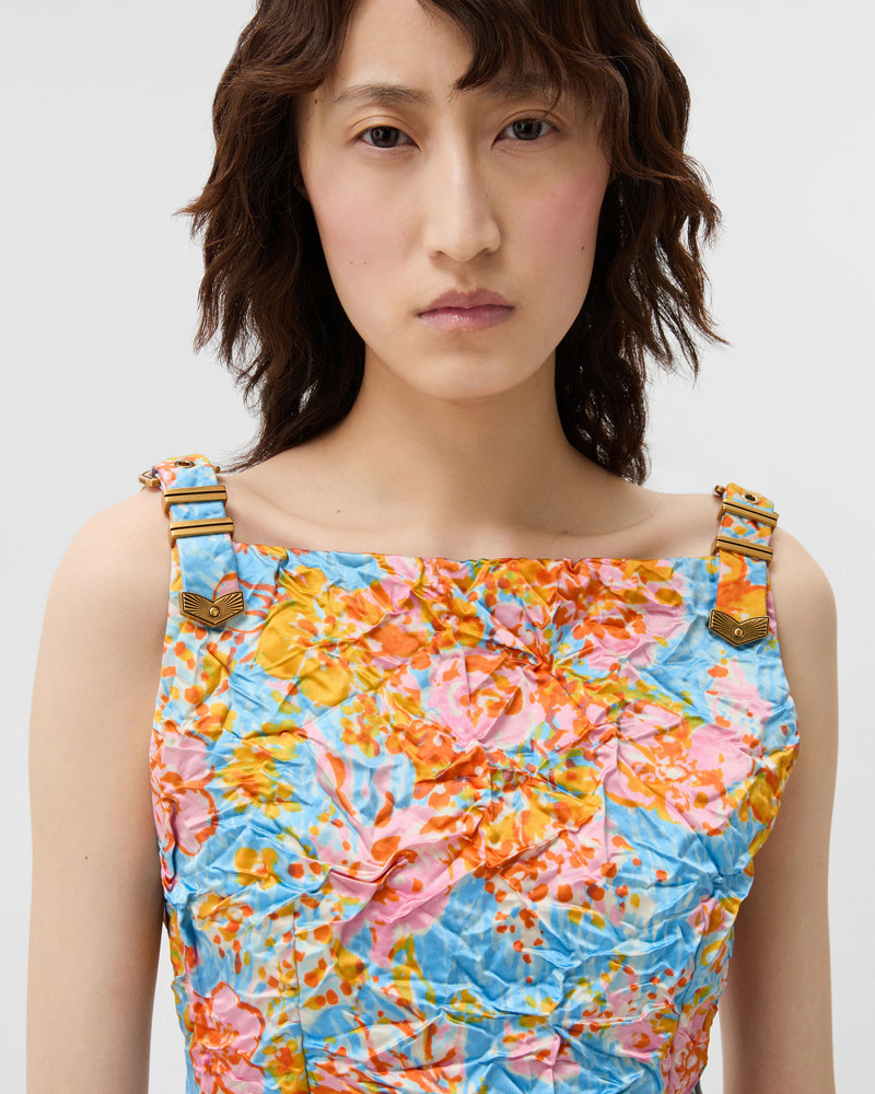 Printed Silk Duchesse Mini Dress 5