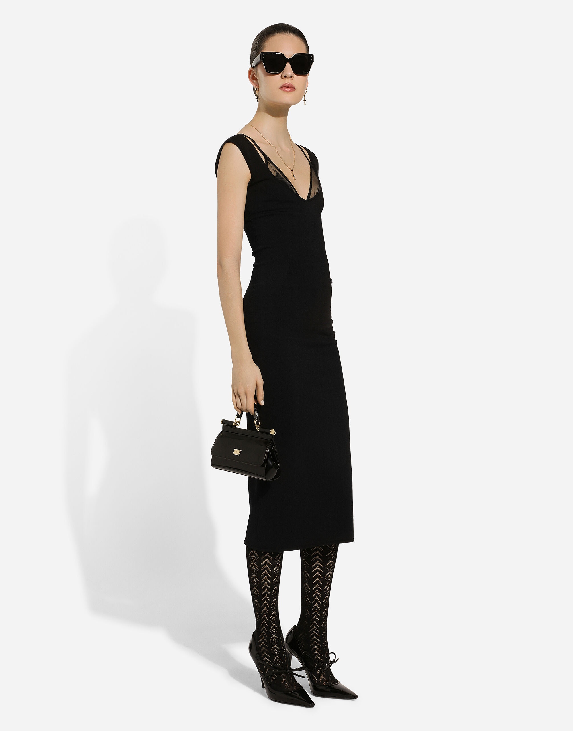 Sleeveless viscose knit dress - 5