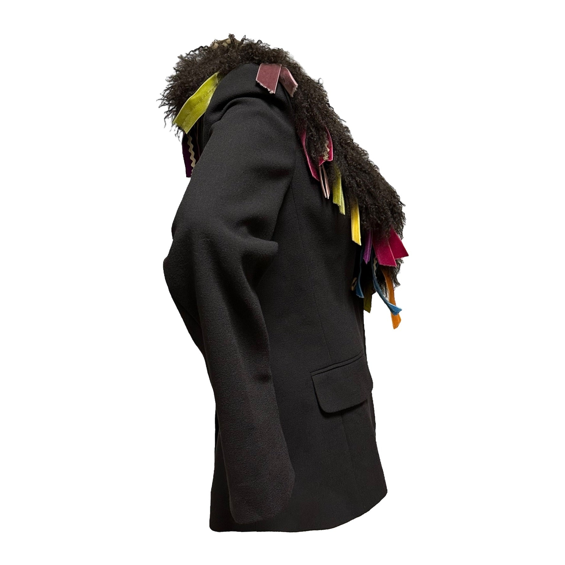 JOHN GALLIANO Fall Winter 2002 Leopard Printed Fur Collar Fringed Blazer - 3