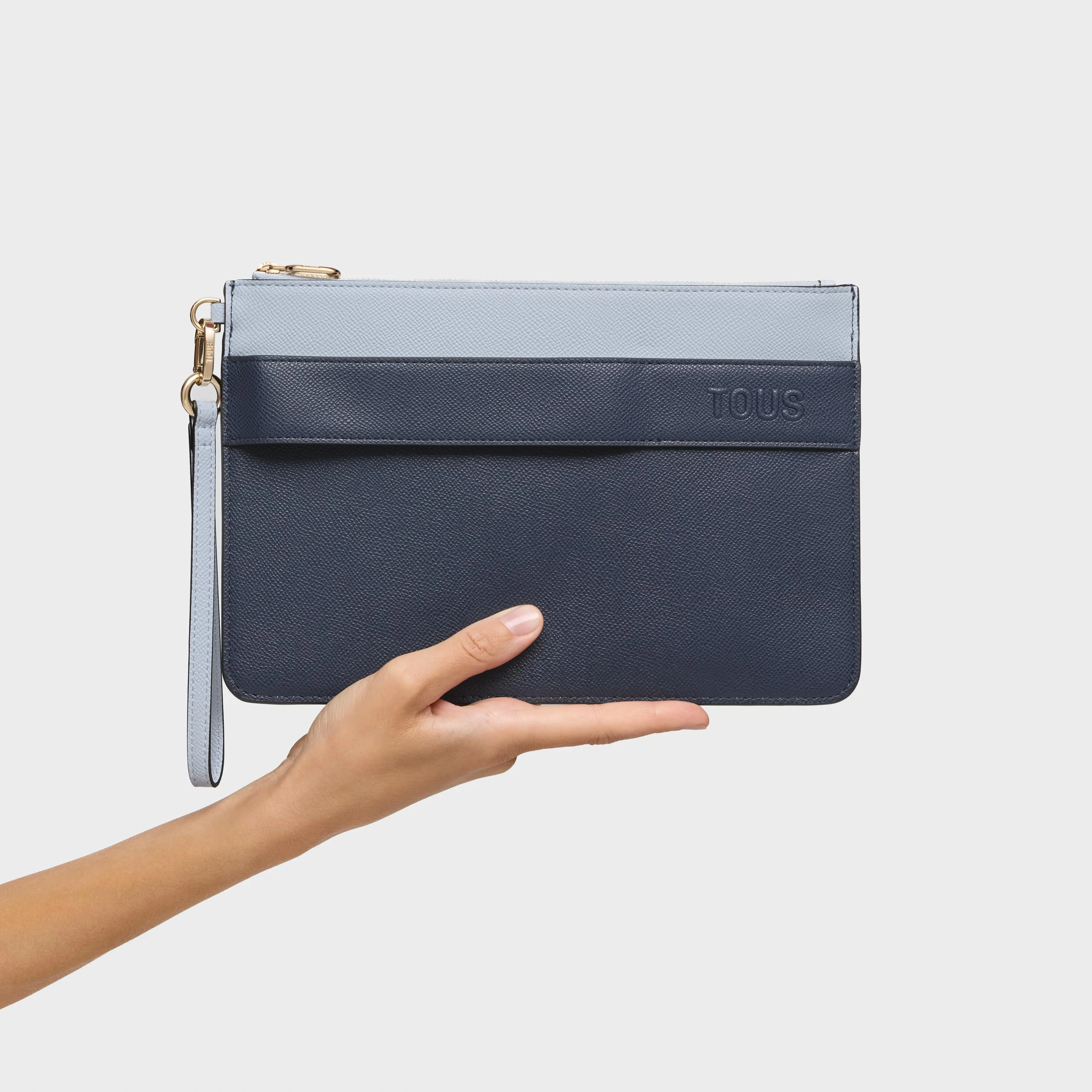 Navy blue and gray Clutch bag TOUS Audree Saffiano - 1