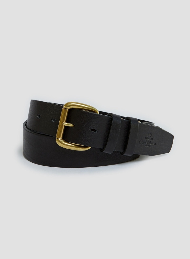 Double Keeper Belt in Black Leather 1