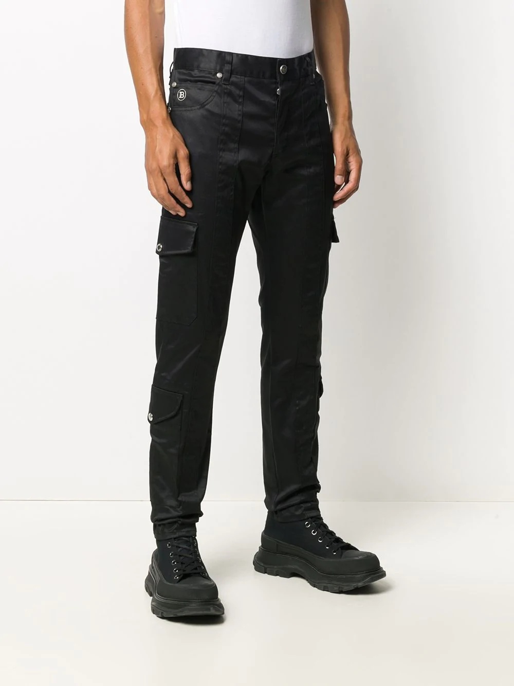 slim-fit cargo trousers - 3