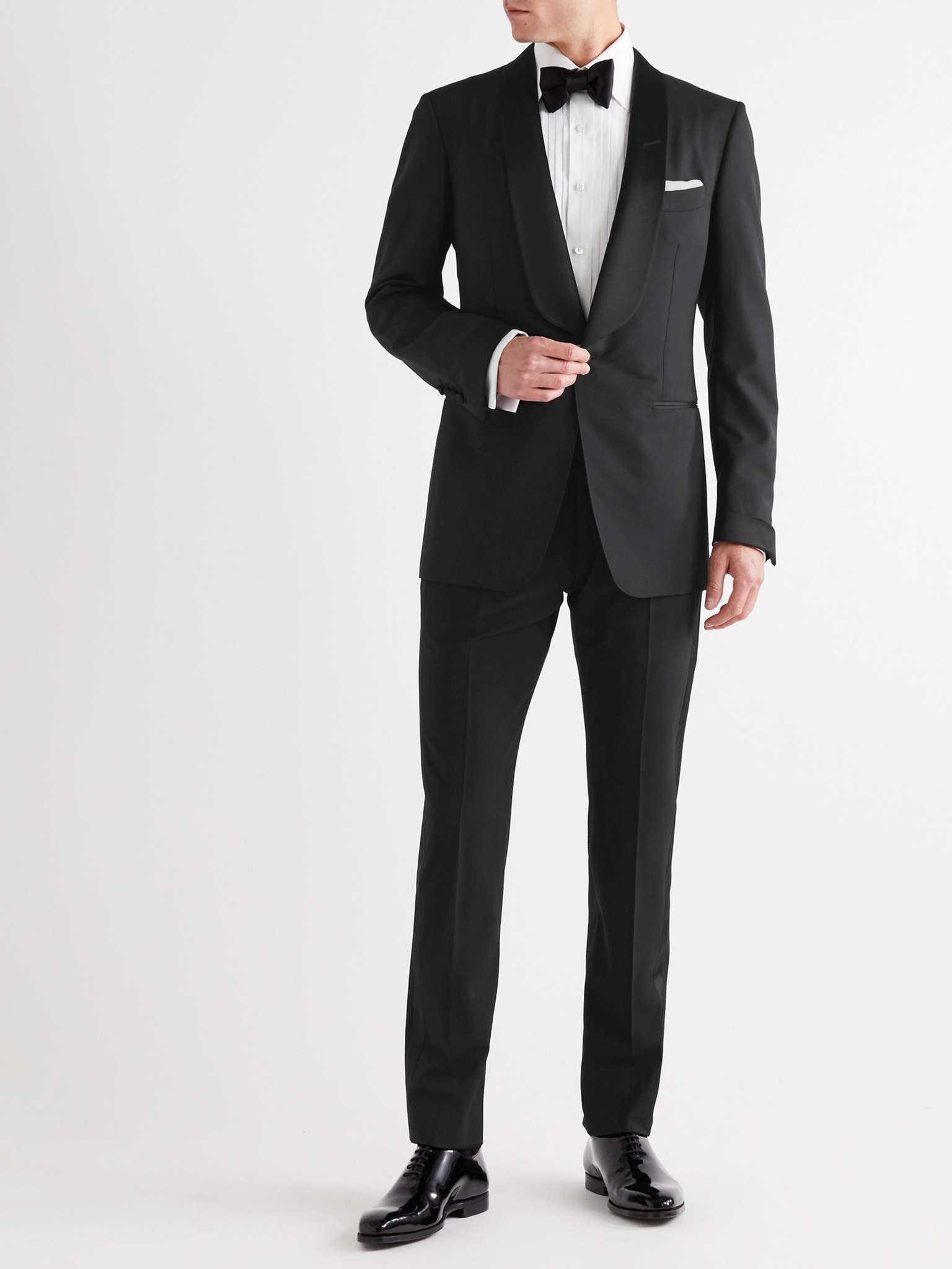 Slim-Fit Shawl-Collar Satin-Trimmed Wool Tuxedo Jacket - 2