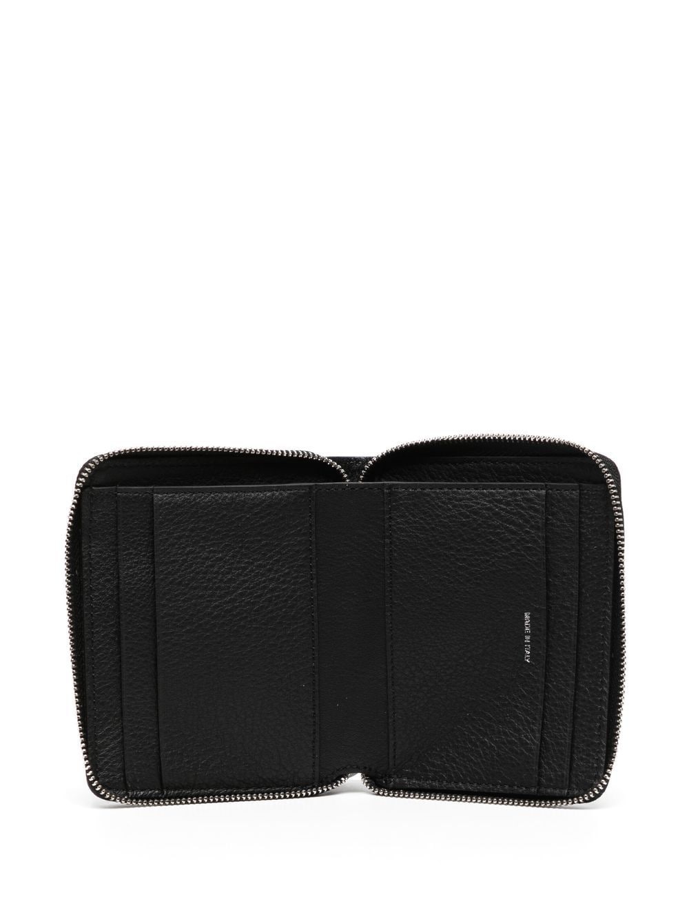 embossed-logo leather zip-around wallet - 3