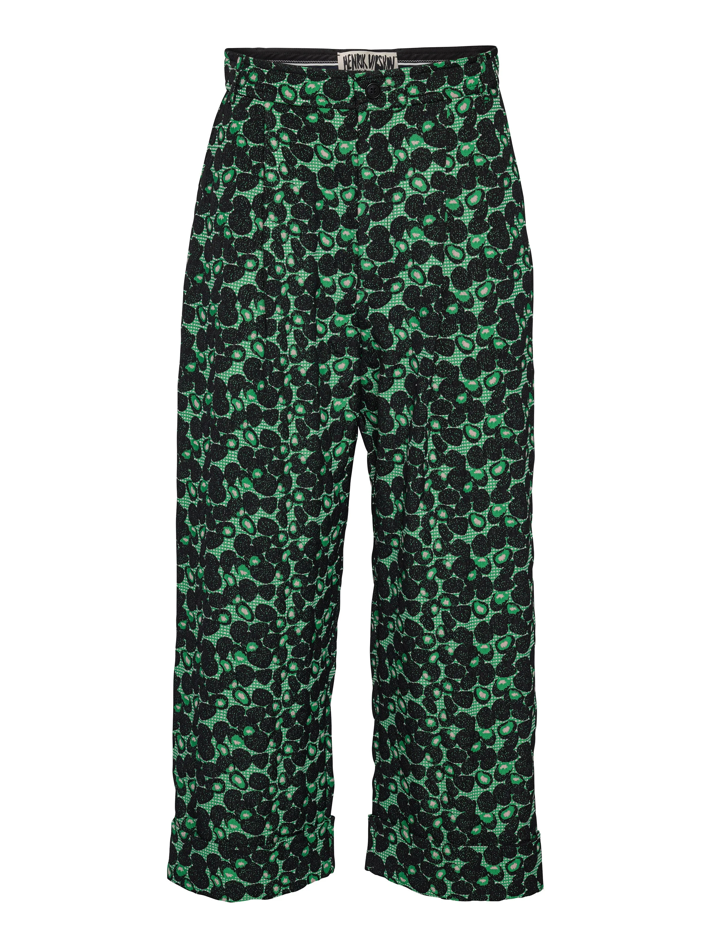 SAY COTTON PANTS - DARK GREEN BERRIES - 1