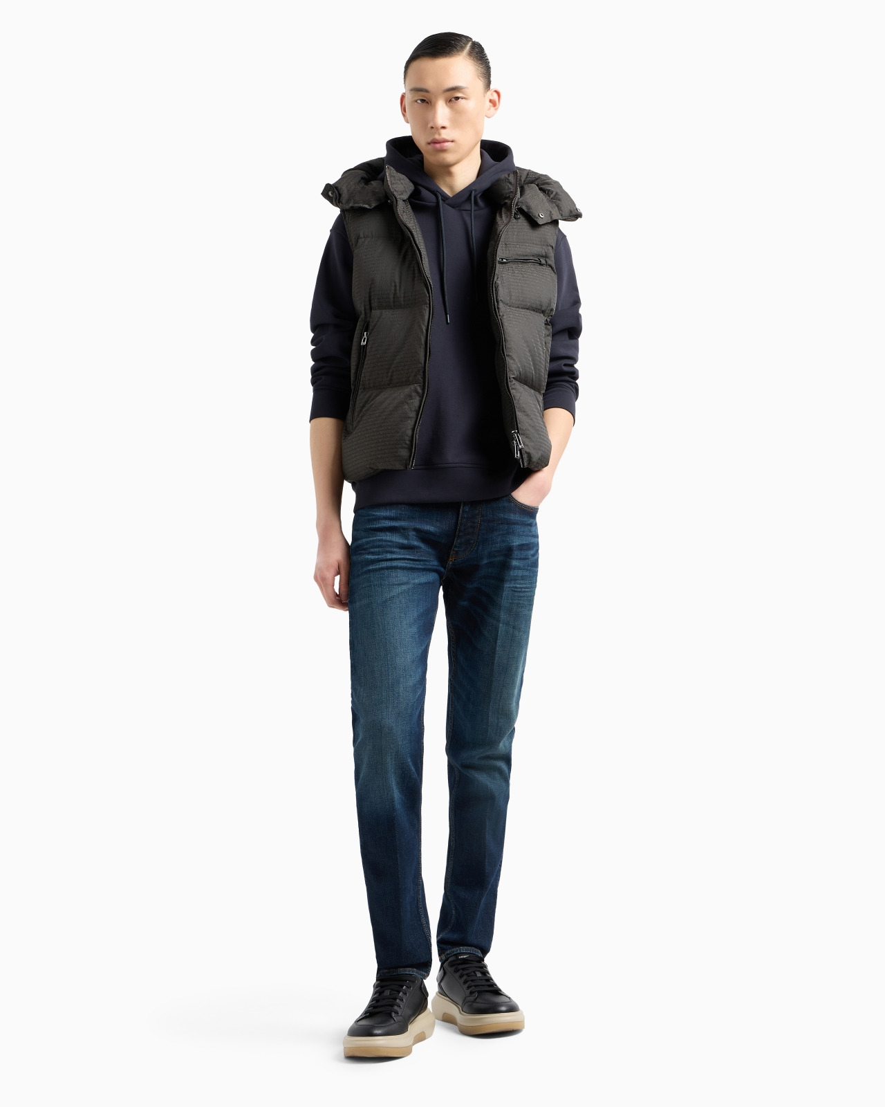 J75 Slim-fit, stone-washed stretch denim jeans with dirty-effect treatment - 4