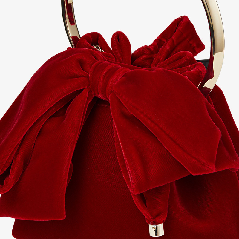 Bon Bon Red Velvet Bag With Bow 7