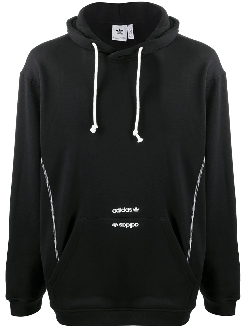 logo embroidered drawstring hoodie - 1