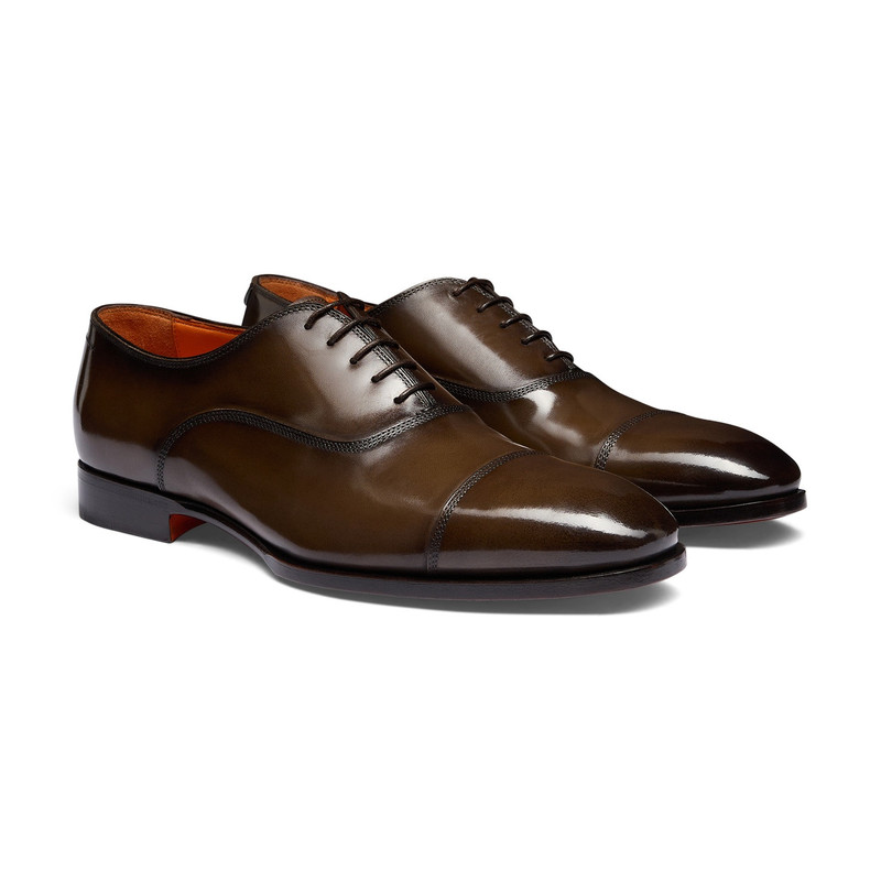 Men's dark brown leather Oxford shoe 3