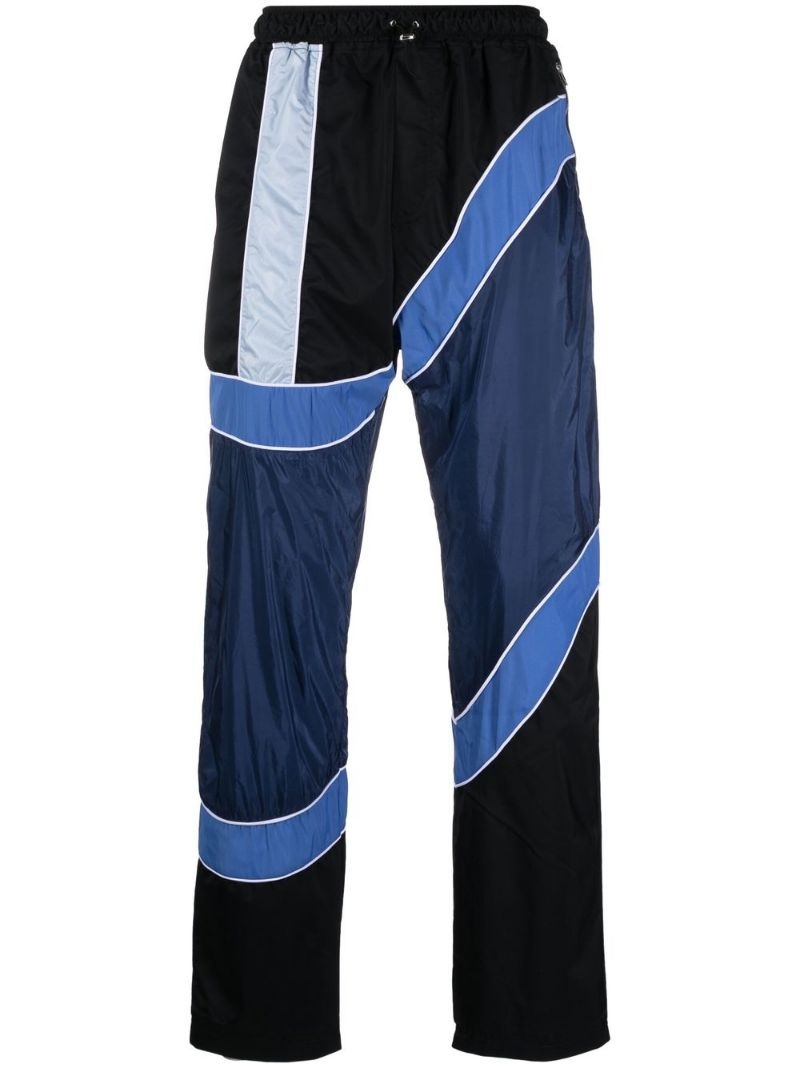 colour-block stripe-detail trousers - 1