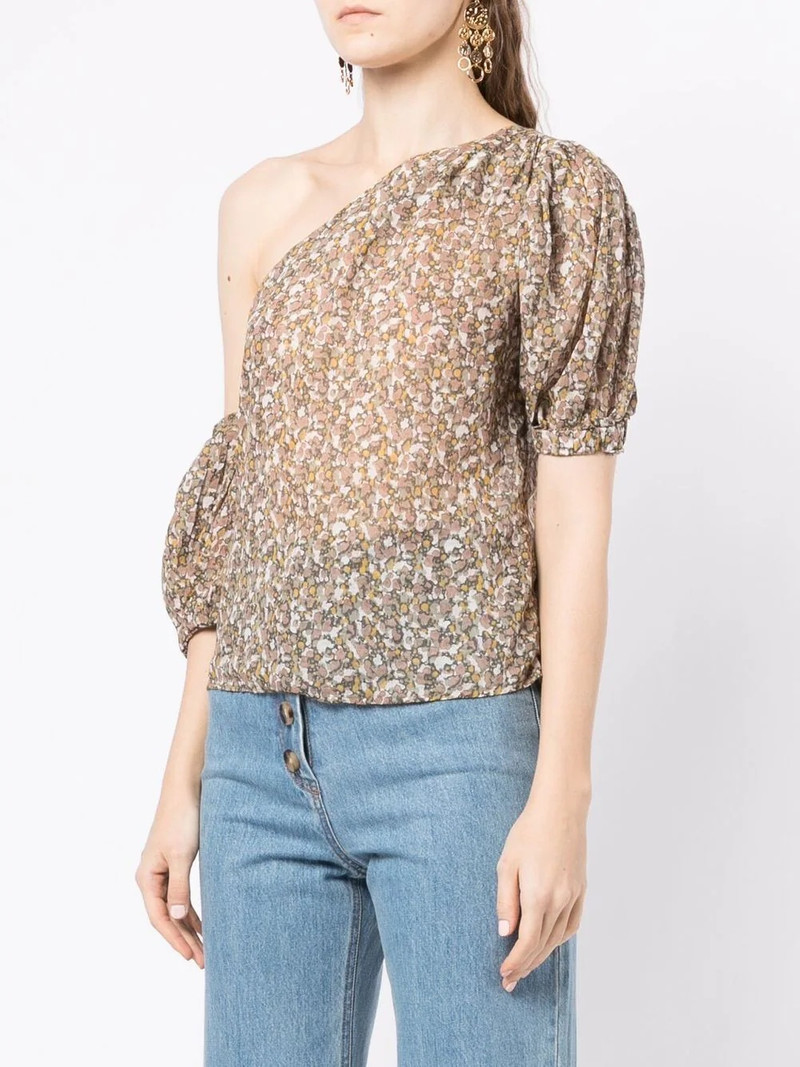asymmetric floral-print blouse 3
