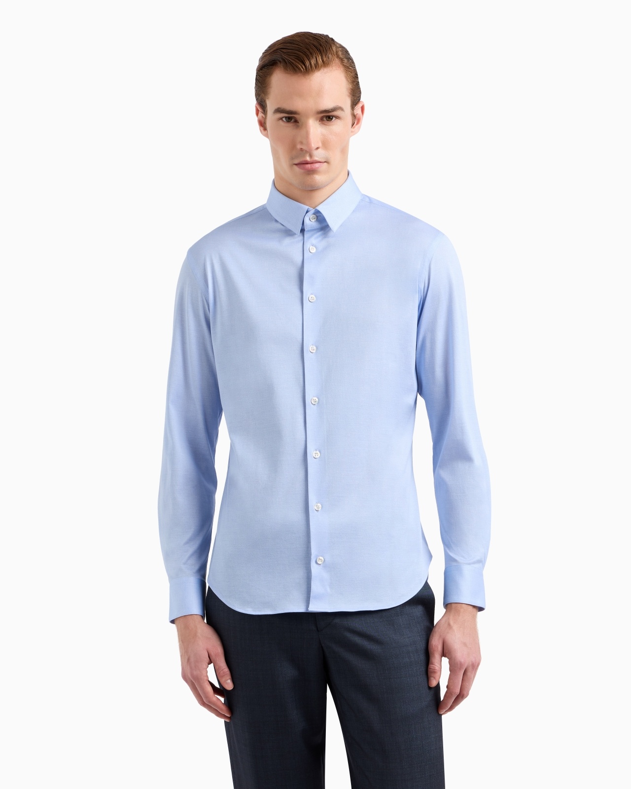SLIM-FIT, COTTON JERSEY SHIRT - 2