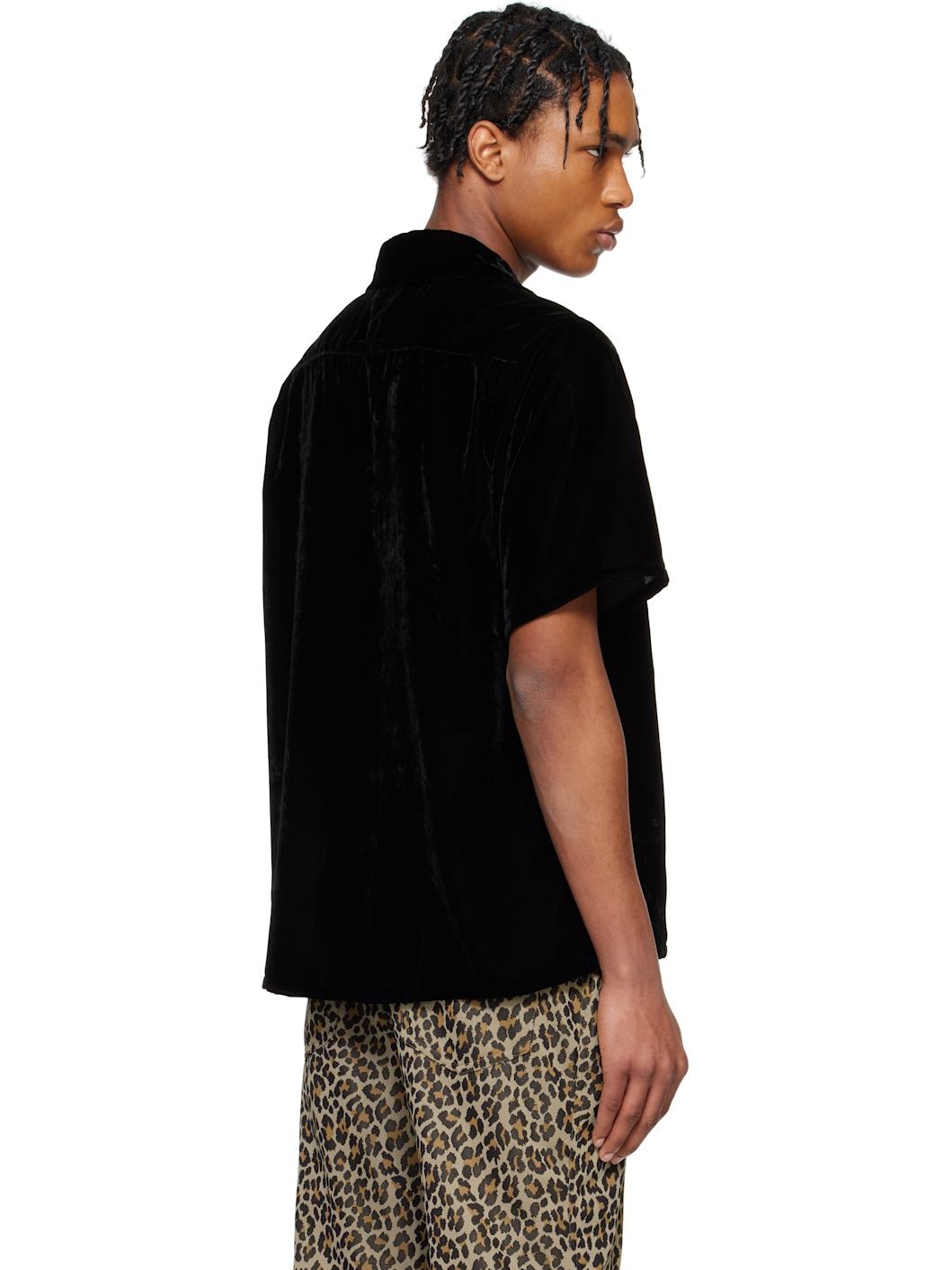 Black Italian Collar Shirt - 3