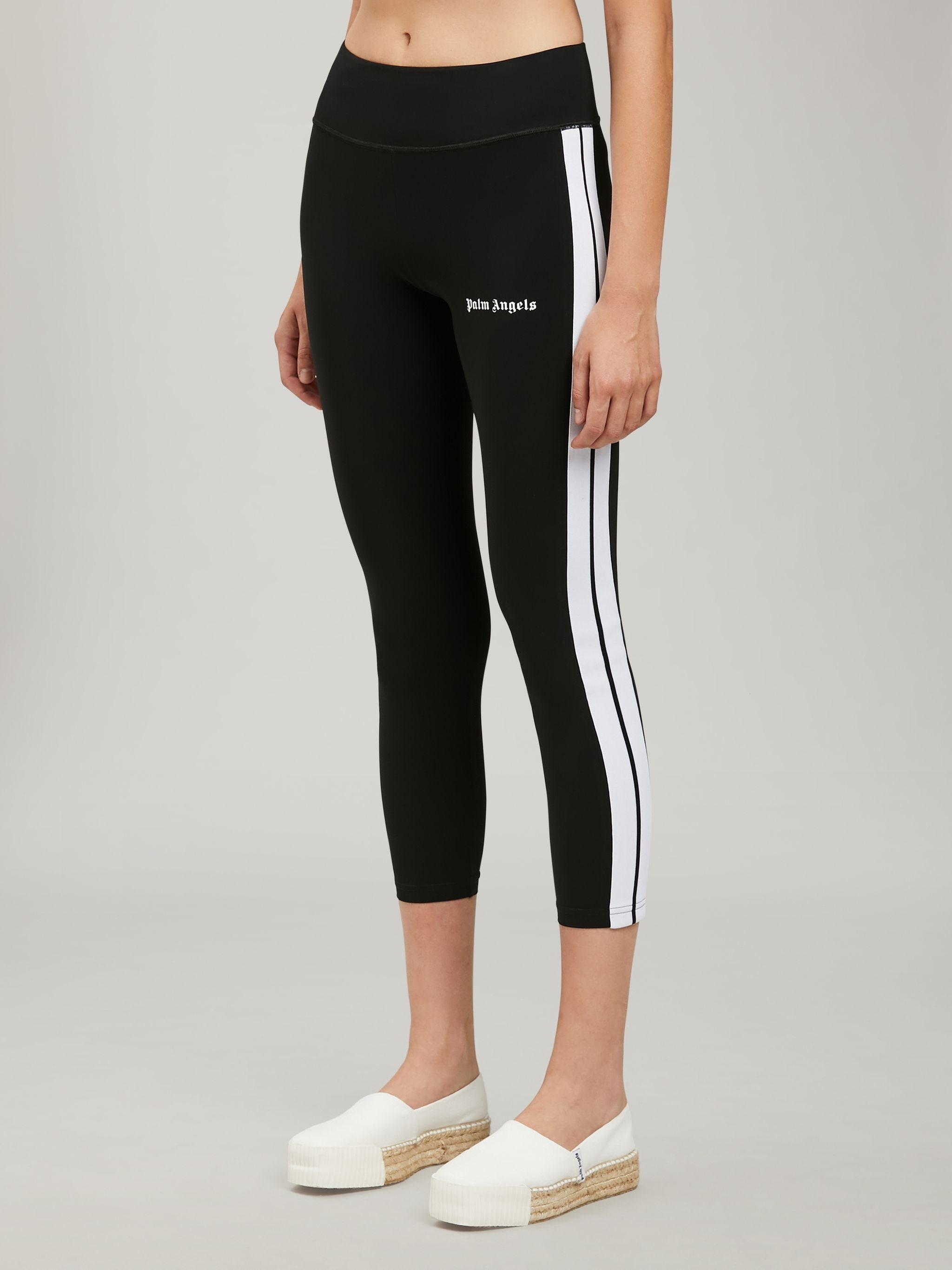 Palm Angels Black Track Leggings in White