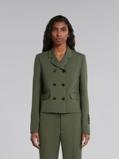 Marni GREEN WOOL JACKET WITH CONTRAST STITCHING outlook