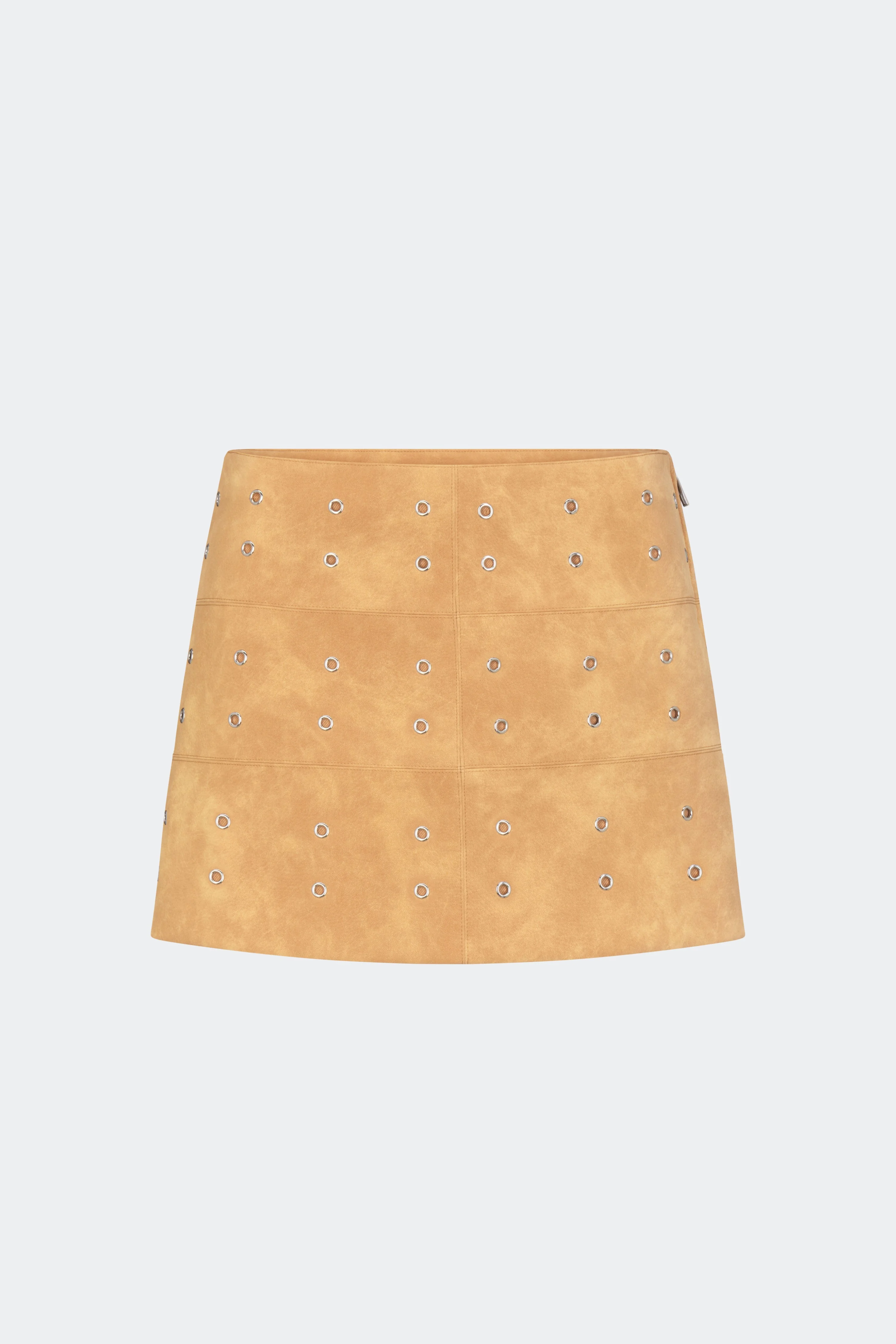 Nya Vegan Leather Mini Skirt In Sand - 1