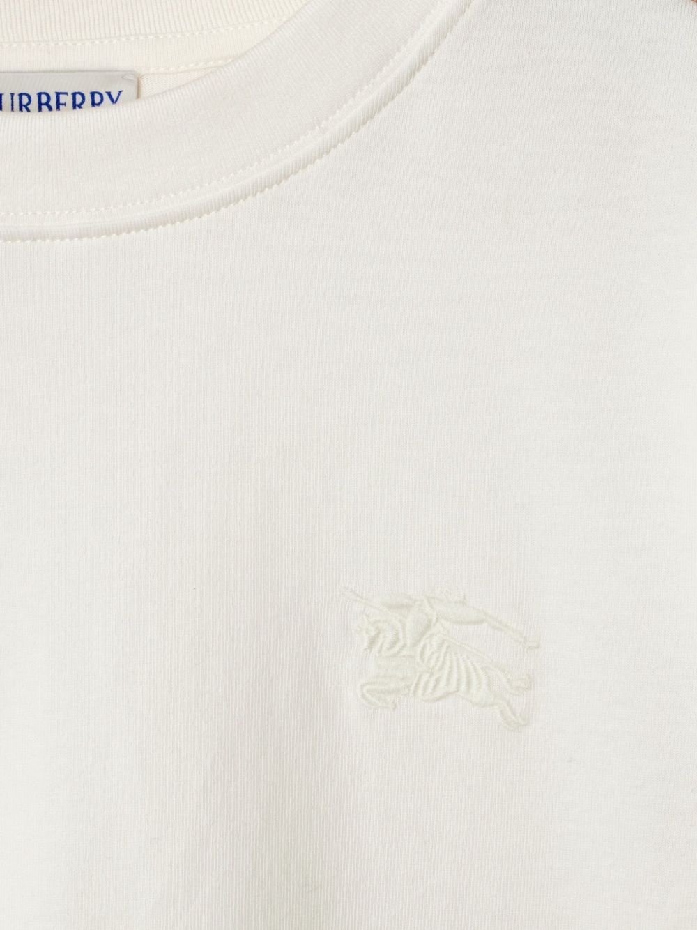 checkered-trim T-shirt - 2