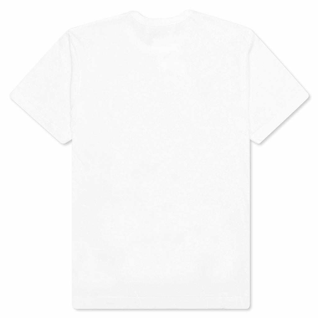 COMME DES GARCONS PLAY WOMEN'S BLACK MULTI LOGO S/S T-SHIRT - WHITE - 2