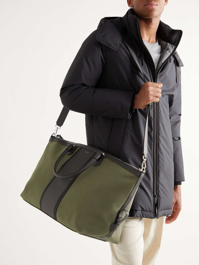 Serapian Leather-Trimmed Canvas Weekend Bag outlook