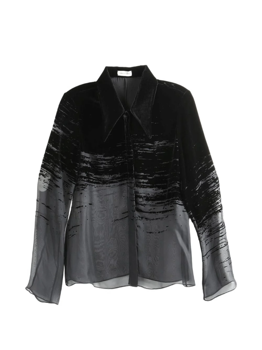 glitch-patterned long-sleeved top - 1