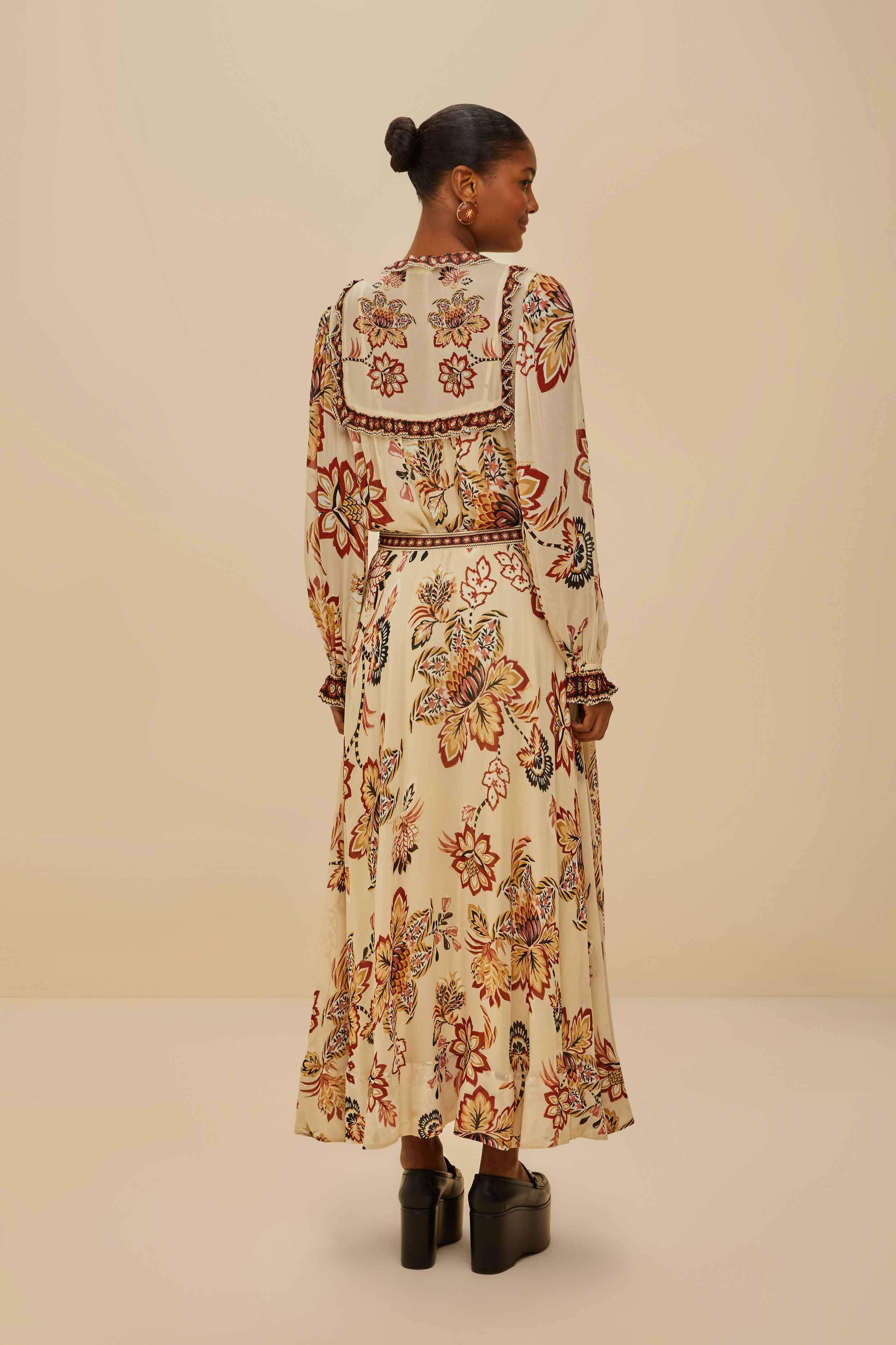 Sand Aura Floral Midi Skirt - 3