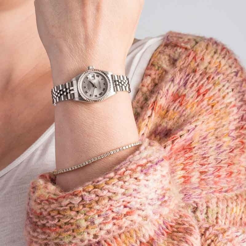 Ladies Rolex Datejust Ref 79174 Silver Roman Dial - 5