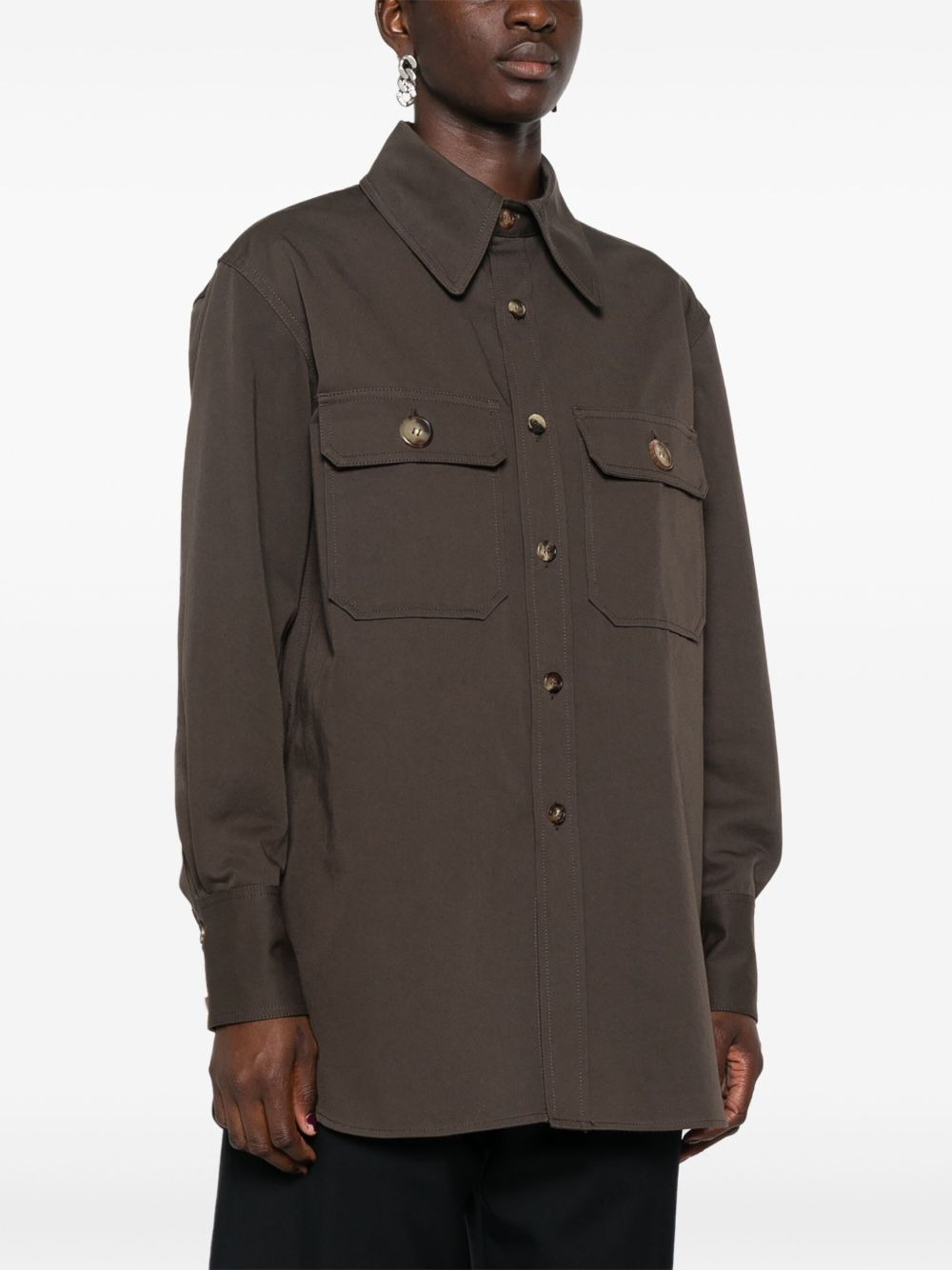 point-collar organic cotton shirt - 3