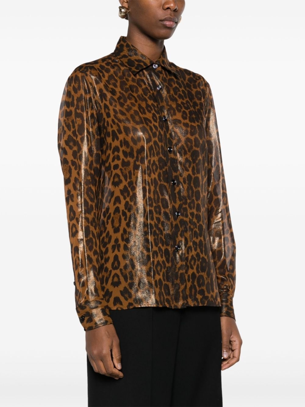 leopard-print silk shirt - 3