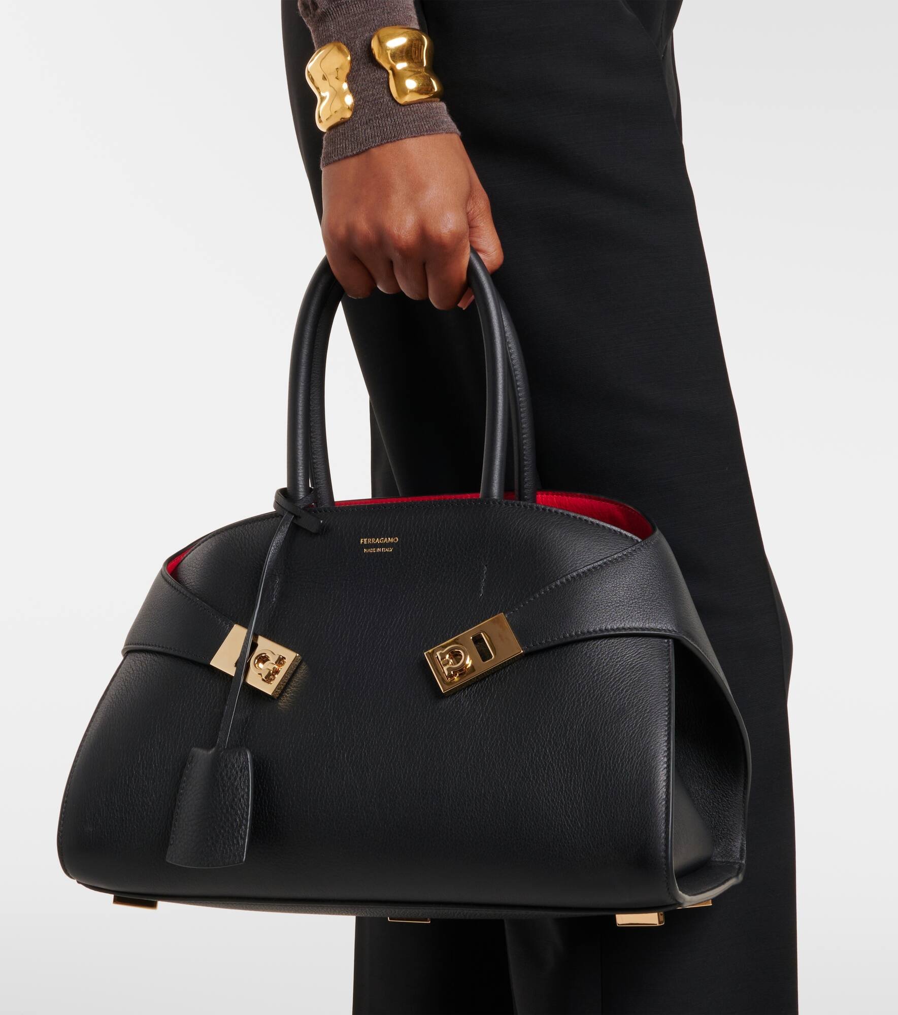 Hug leather tote bag - 2