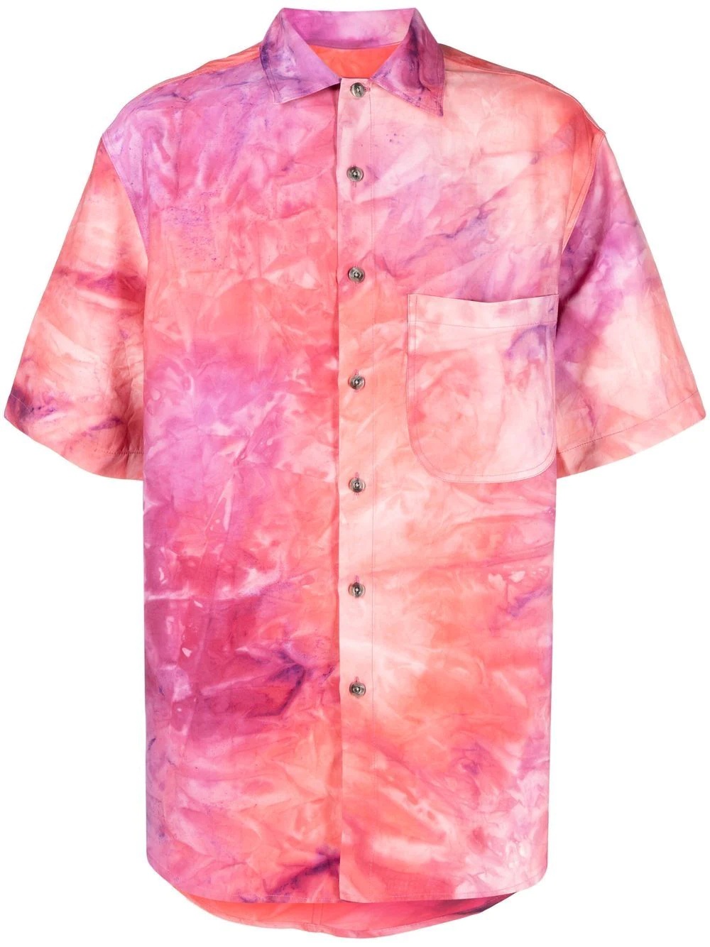 tie-dye short-sleeve shirt - 1