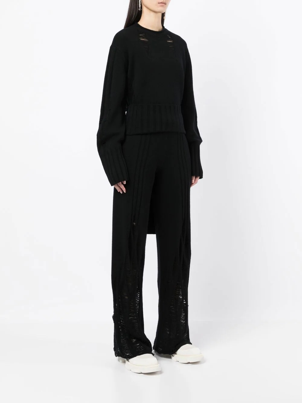distressed-finish knitted jumper - 4
