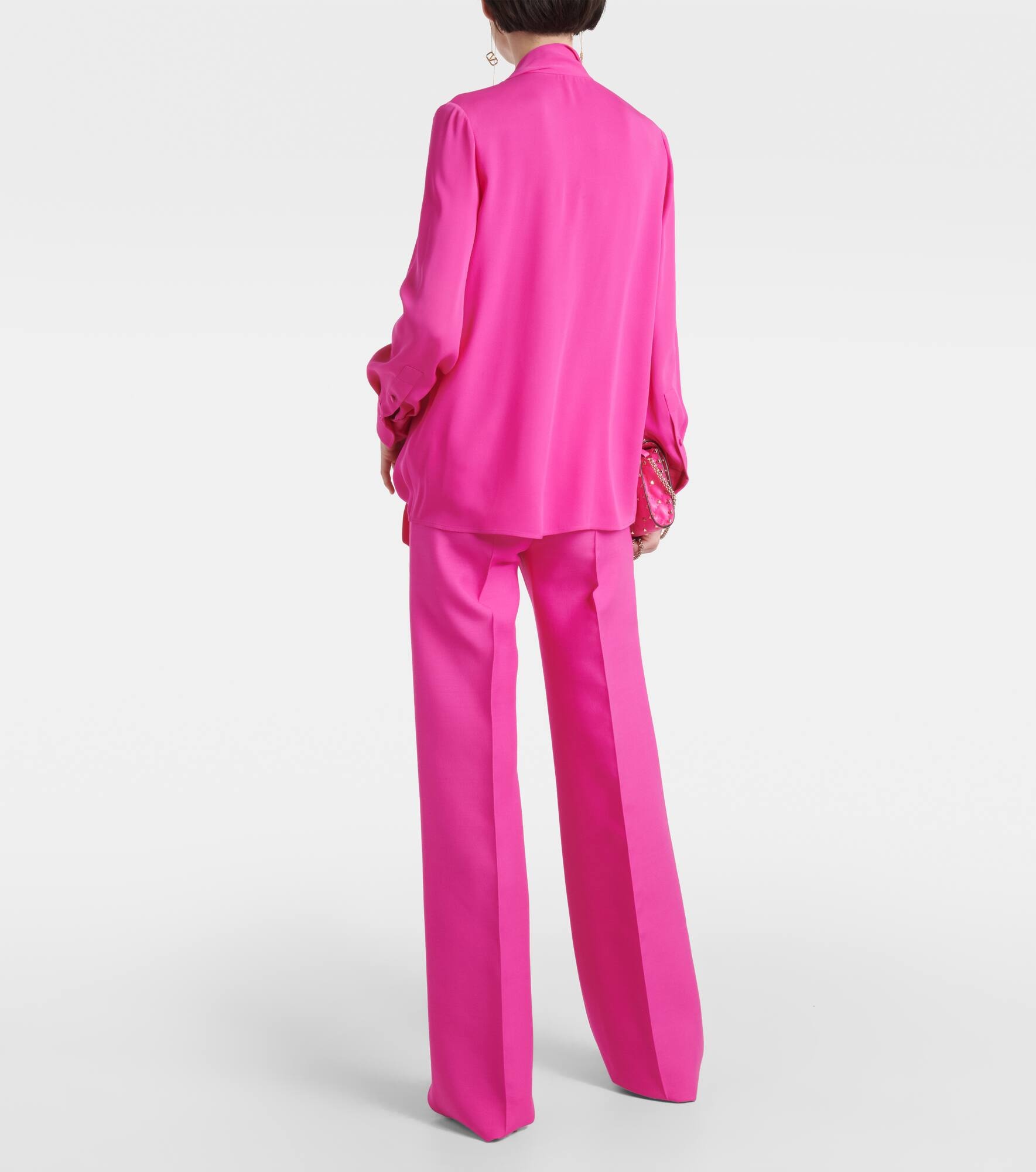 Tie-neck silk georgette blouse - 3