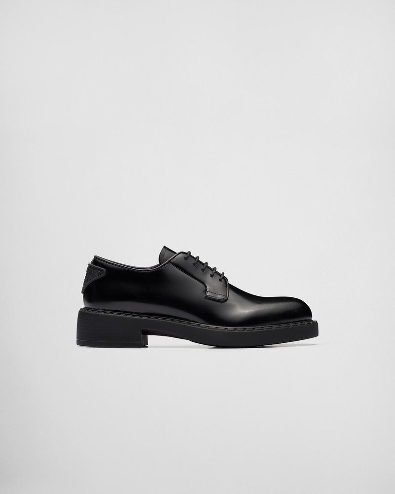 Brushed-leather derby shoes 1