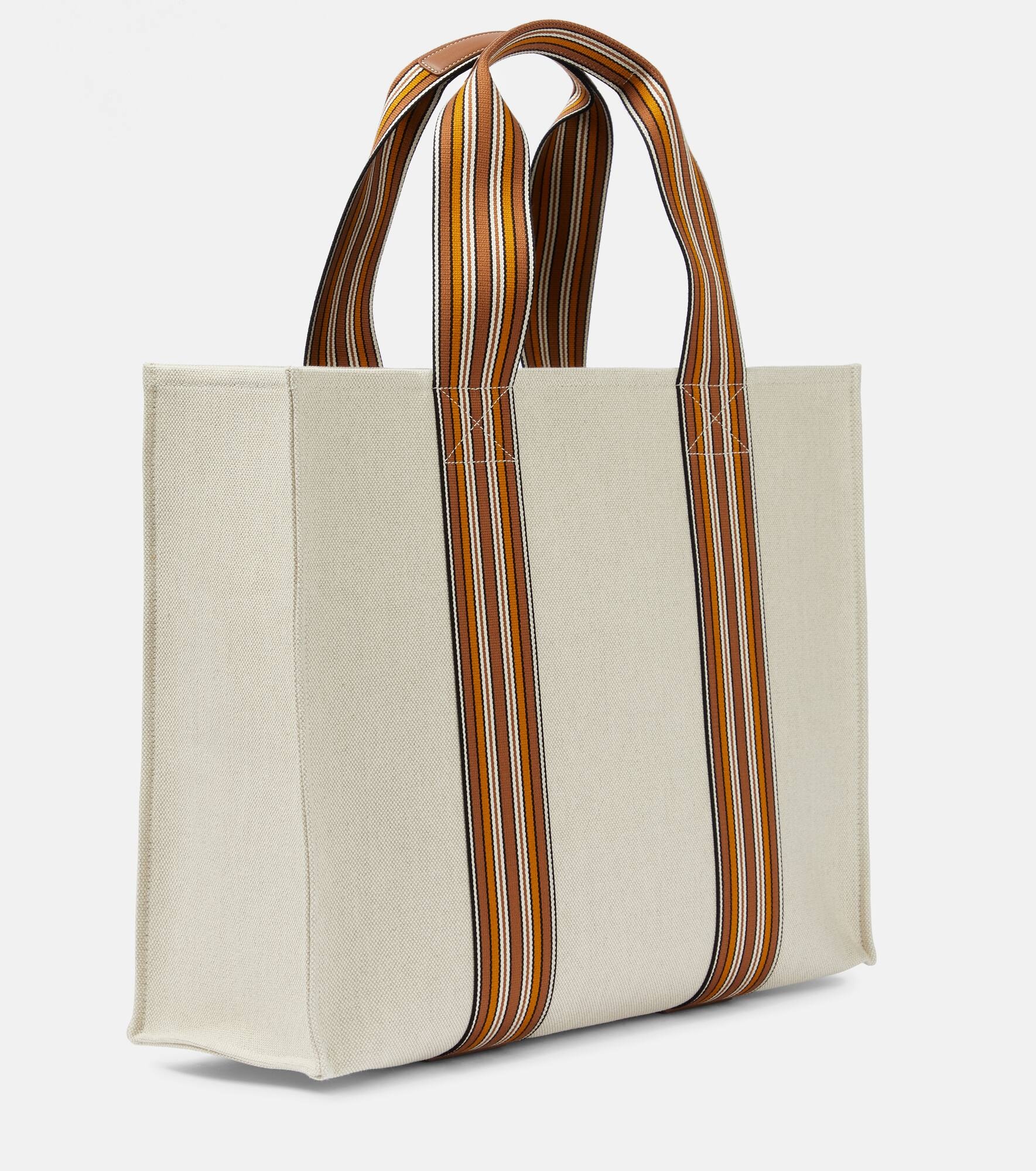 The Suitcase Stripe Medium canvas tote bag - 4