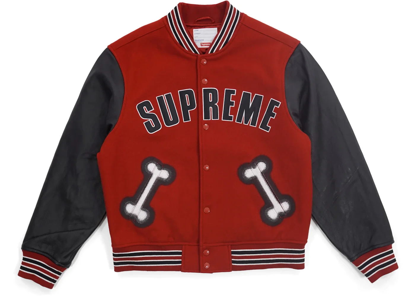 Supreme Bone Varsity Jacket Red - 1