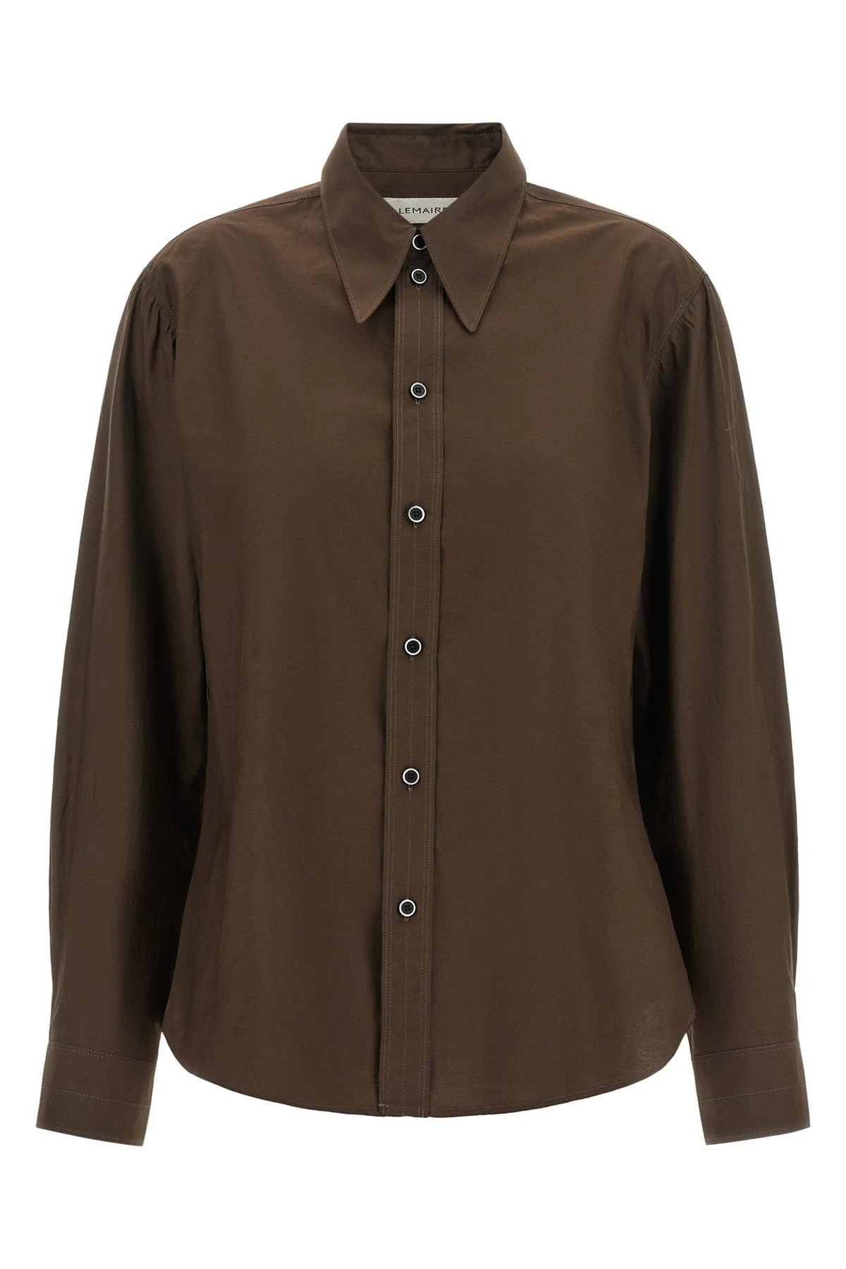 Pointed Collar Silk-Blend Shirt - 1