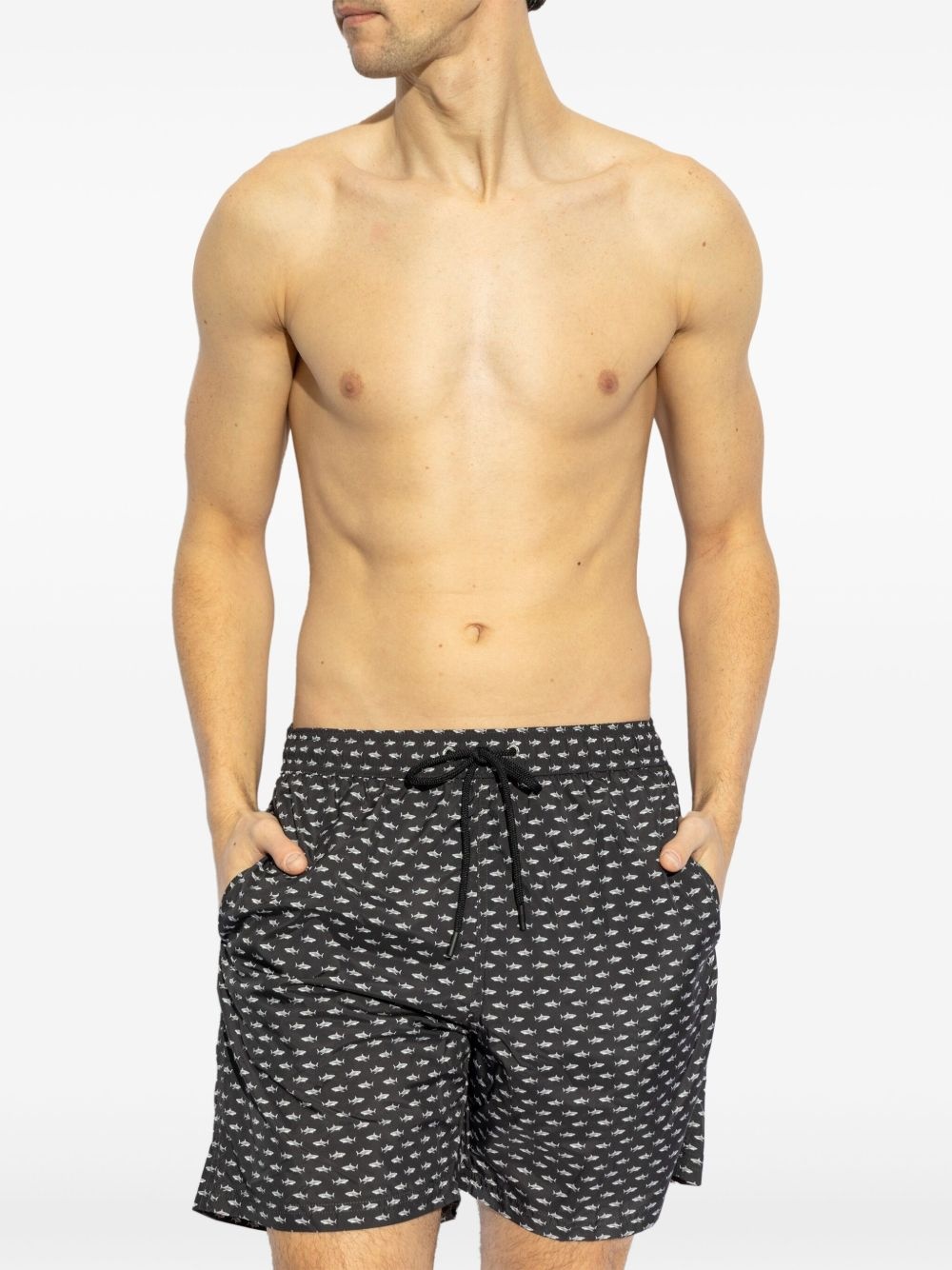 shark-print swim shorts - 2