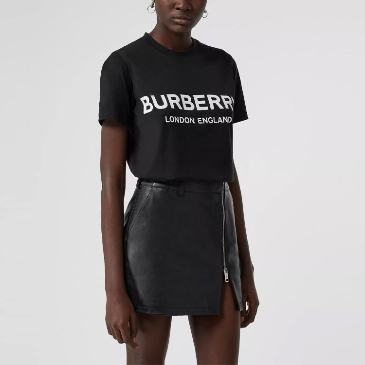 Burberry Logo Printing Cotton Short Sleeve Black 80116511 - 6