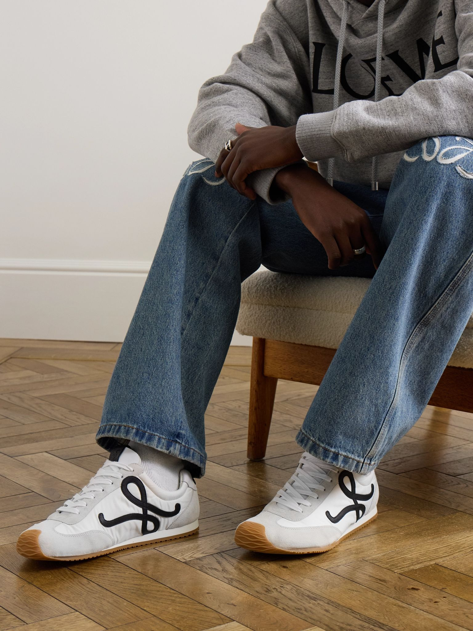 Ballet Runner 2.0 Logo-Appliquéd Shell, Suede and Leather Sneakers White - 2