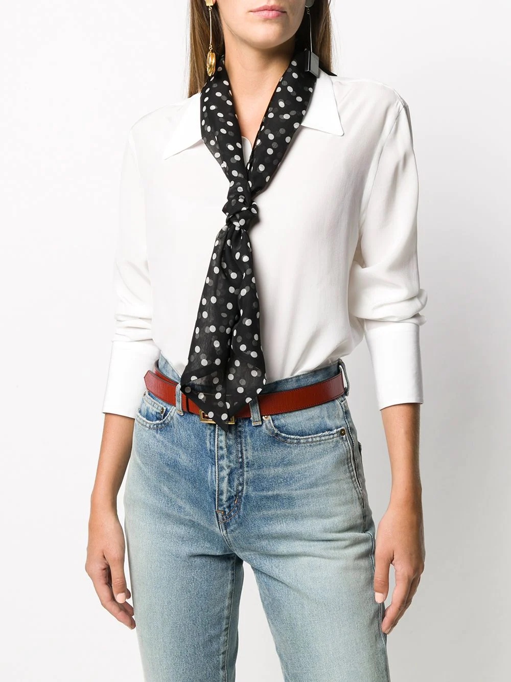 polka dot silk scarf - 2