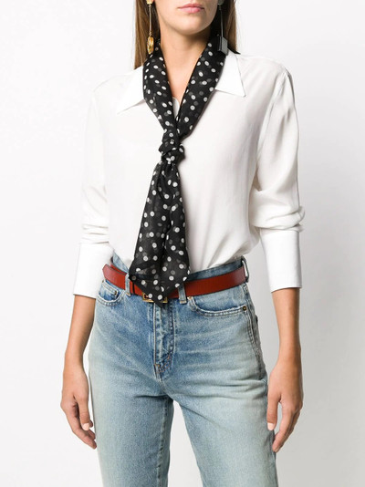 SAINT LAURENT polka dot silk scarf outlook