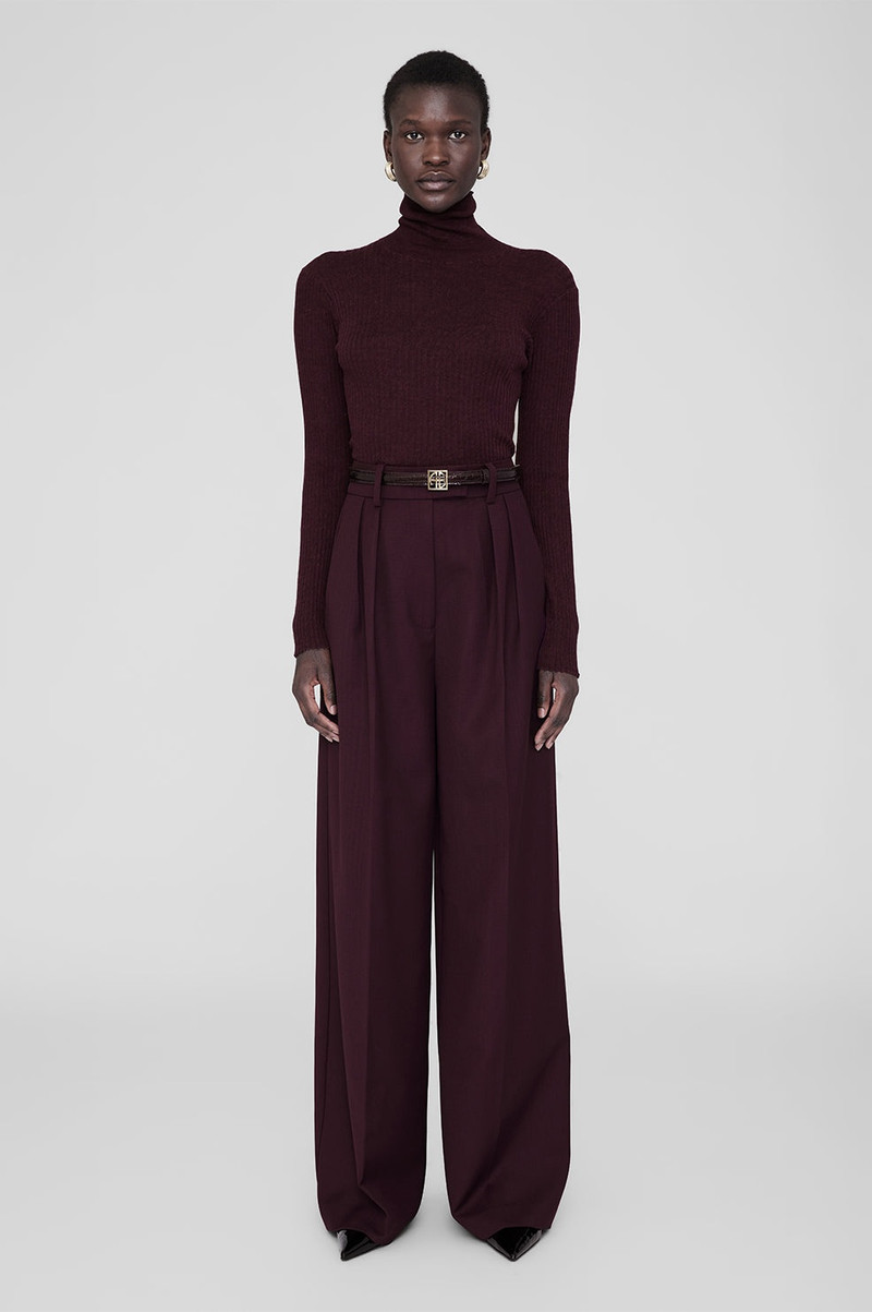 ANINE BING Kyle Sweater - Bordeaux outlook