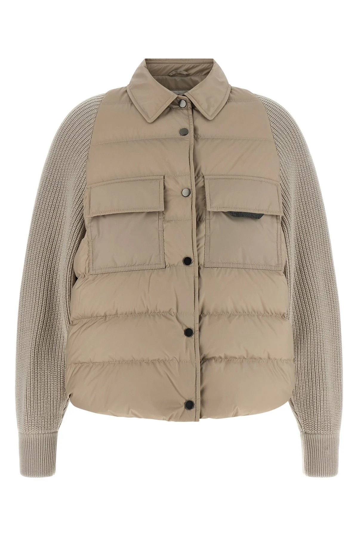 'Shiny Flap Detail' Down Jacket - 1