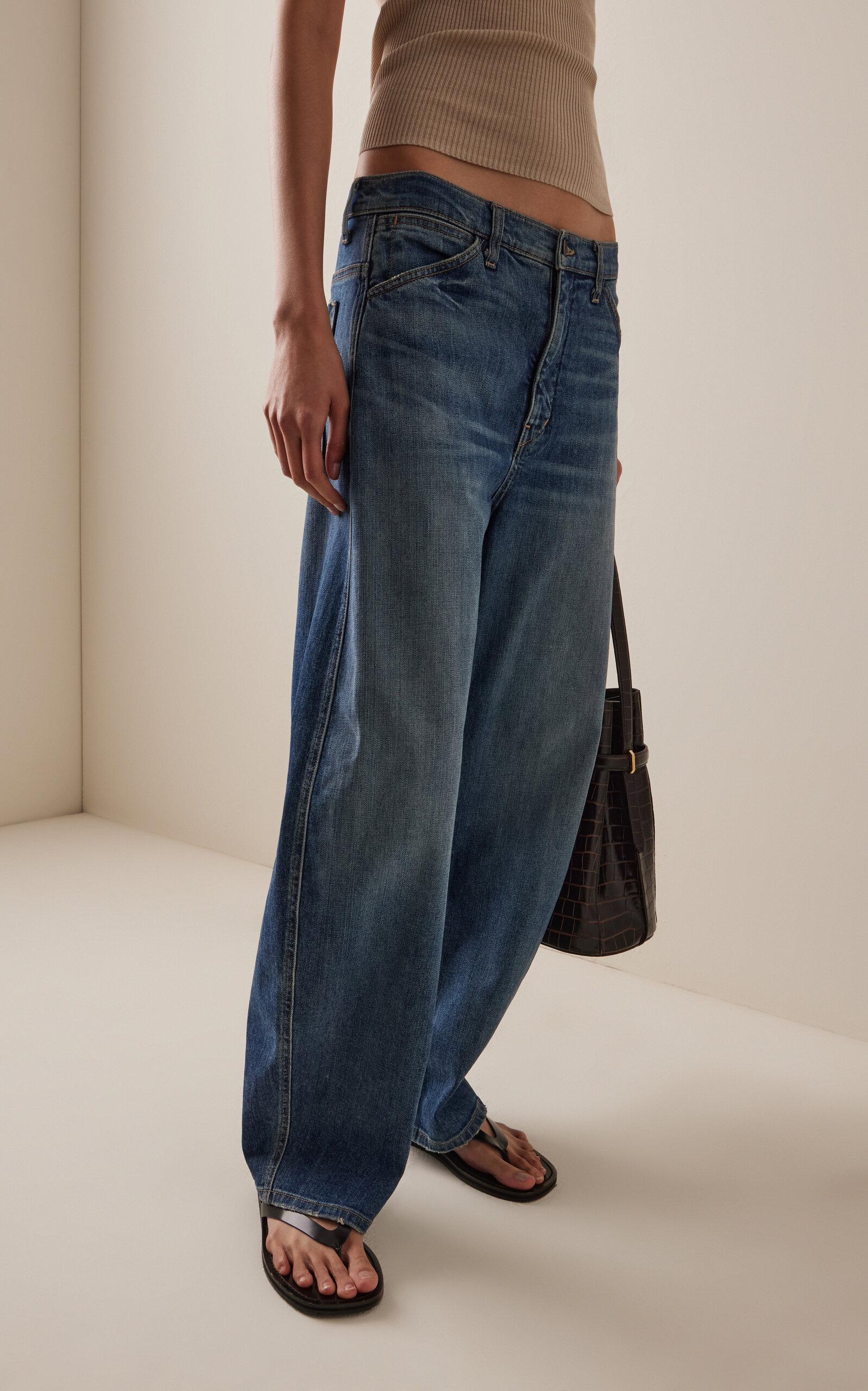 Tribeca Stretch Mid-Rise Barrel-Leg Jeans blue - 3